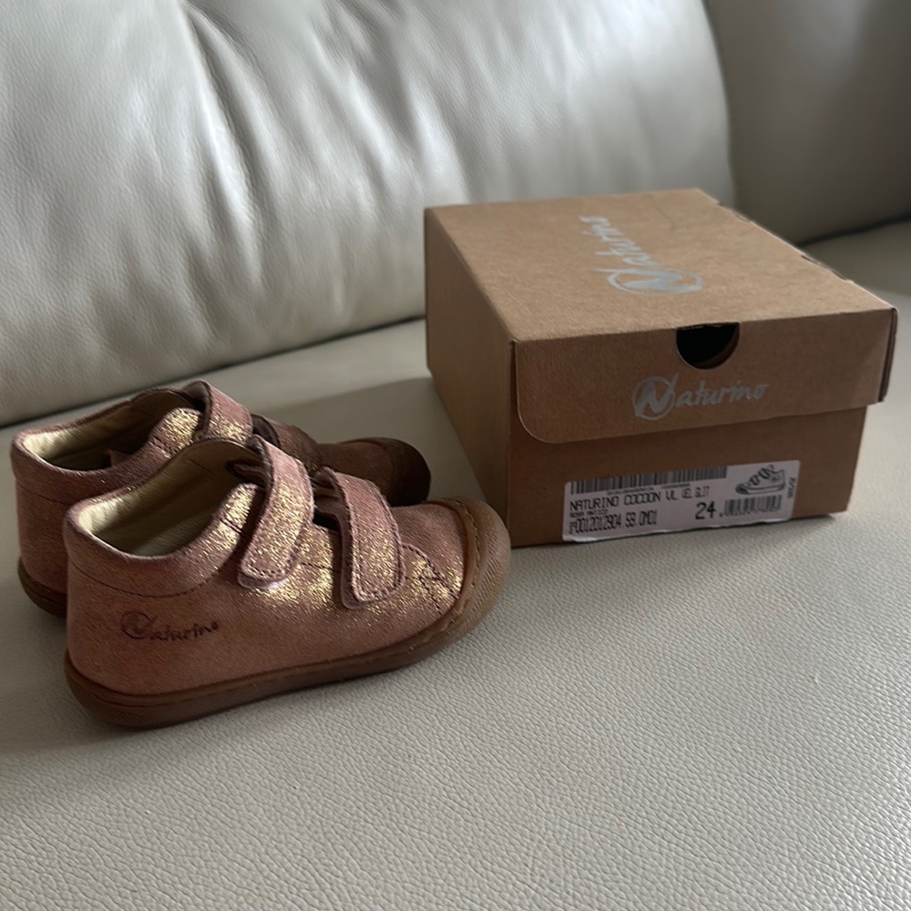 NATURINO GIRL'S COCOON SNEAKERS, GLITTER ROSE